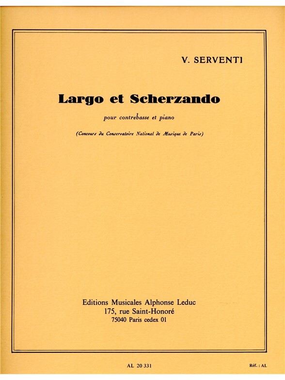 Cover: 9790046203312 | Largo et Scherzando | Contrebasse et Piano | Victor Serventi | Buch