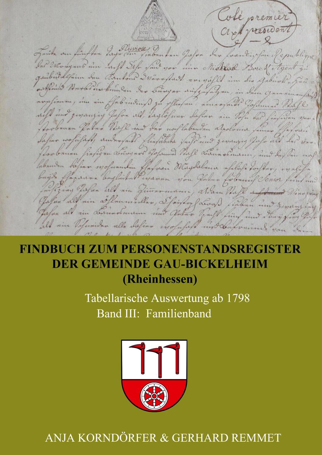 Cover: 9789403730691 | Findbuch zum Personenstandsregister der Gemeinde...