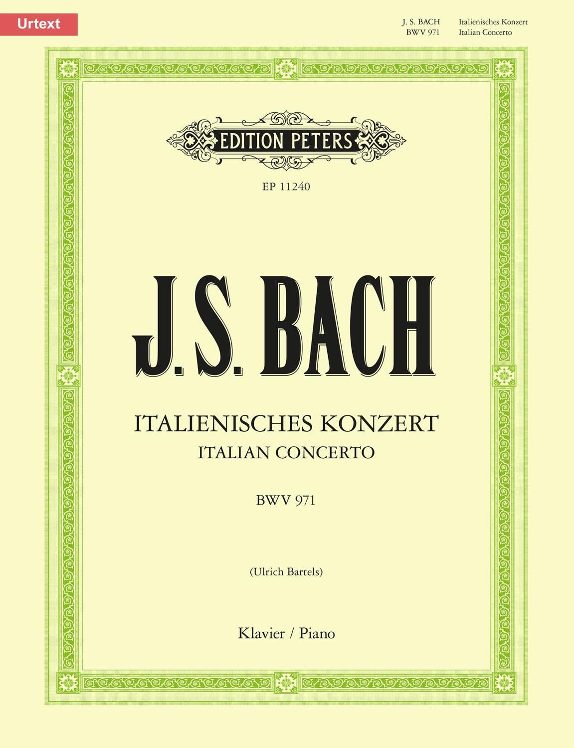 Cover: 9790014110499 | Italian Concerto Bwv 971 for Piano | Urtext | Johann Sebastian Bach