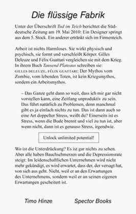 Cover: 9783944669687 | Die flüssige Fabrik | Timo Hinze | Taschenbuch | 120 S. | Deutsch