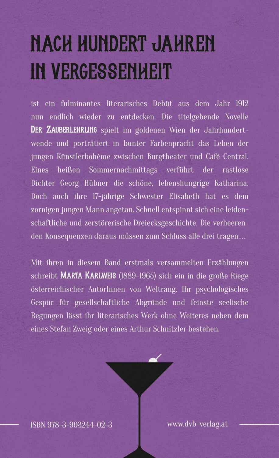 Bild: 9783903244023 | Der Zauberlehrling | Novellen | Marta Karlweis | Buch | Deutsch | 2021