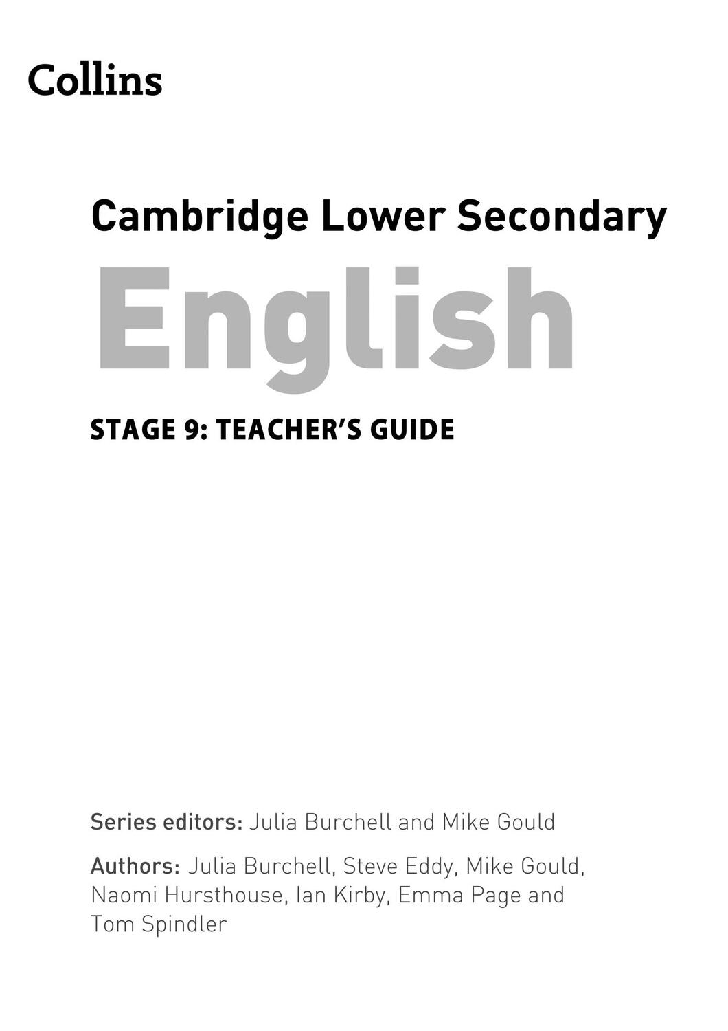 Bild: 9780008364144 | Lower Secondary English Teacher's Guide: Stage 9 | Emma Page (u. a.)