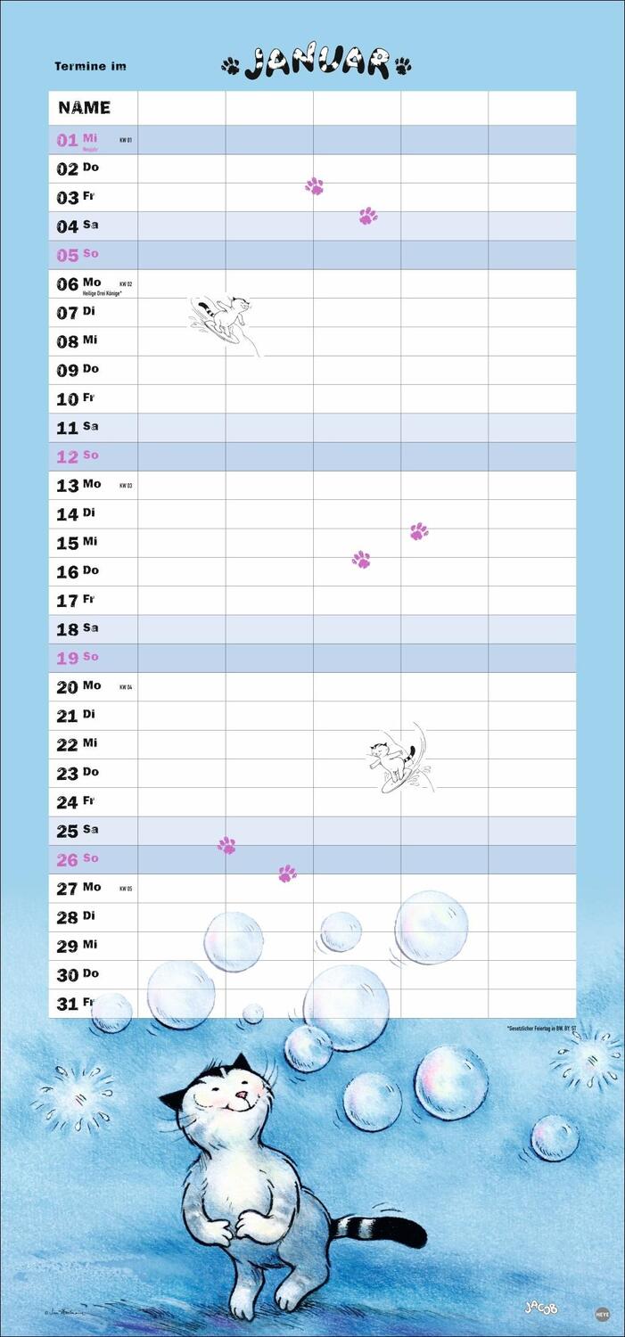 Bild: 9783756405770 | Jacob Familienplaner für Katzenliebhaber 2025 | Sven Hartmann | 15 S.