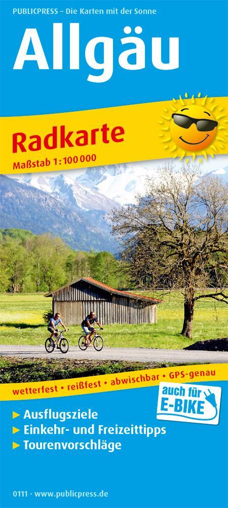 Cover: 9783747301111 | Allgäu | (Land-)Karte | Radkarte | Deutsch | 2018 | Publicpress