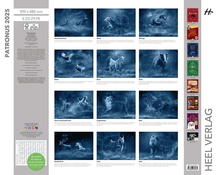 Bild: 9783966647984 | Patronus Kalender für Potterheads 2025 XXL-Wandkalender | Ferreira