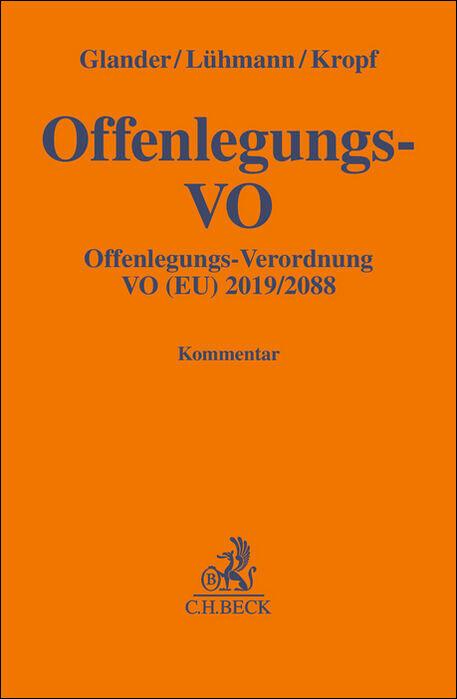 Cover: 9783406757266 | Offenlegungs-VO | Offenlegungs-Verordnung VO (EU) Nr. 2019/2088 | Buch