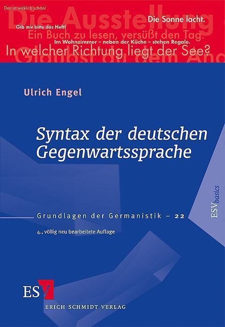 Cover: 9783503098828 | Syntax der deutschen Gegenwartssprache | Ulrich Engel | Taschenbuch