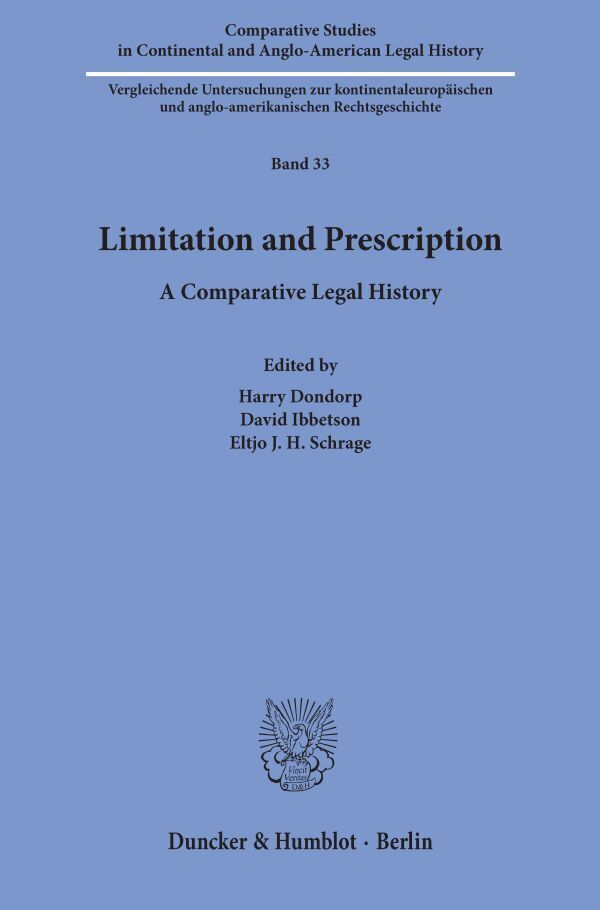 Cover: 9783428156269 | Limitation and Prescription. | A Comparative Legal History. | Buch | X