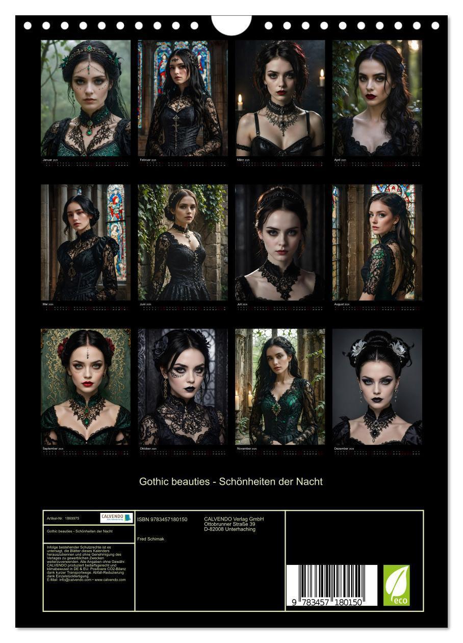 Bild: 9783457180150 | Gothic beauties - Schönheiten der Nacht (Wandkalender 2025 DIN A4...