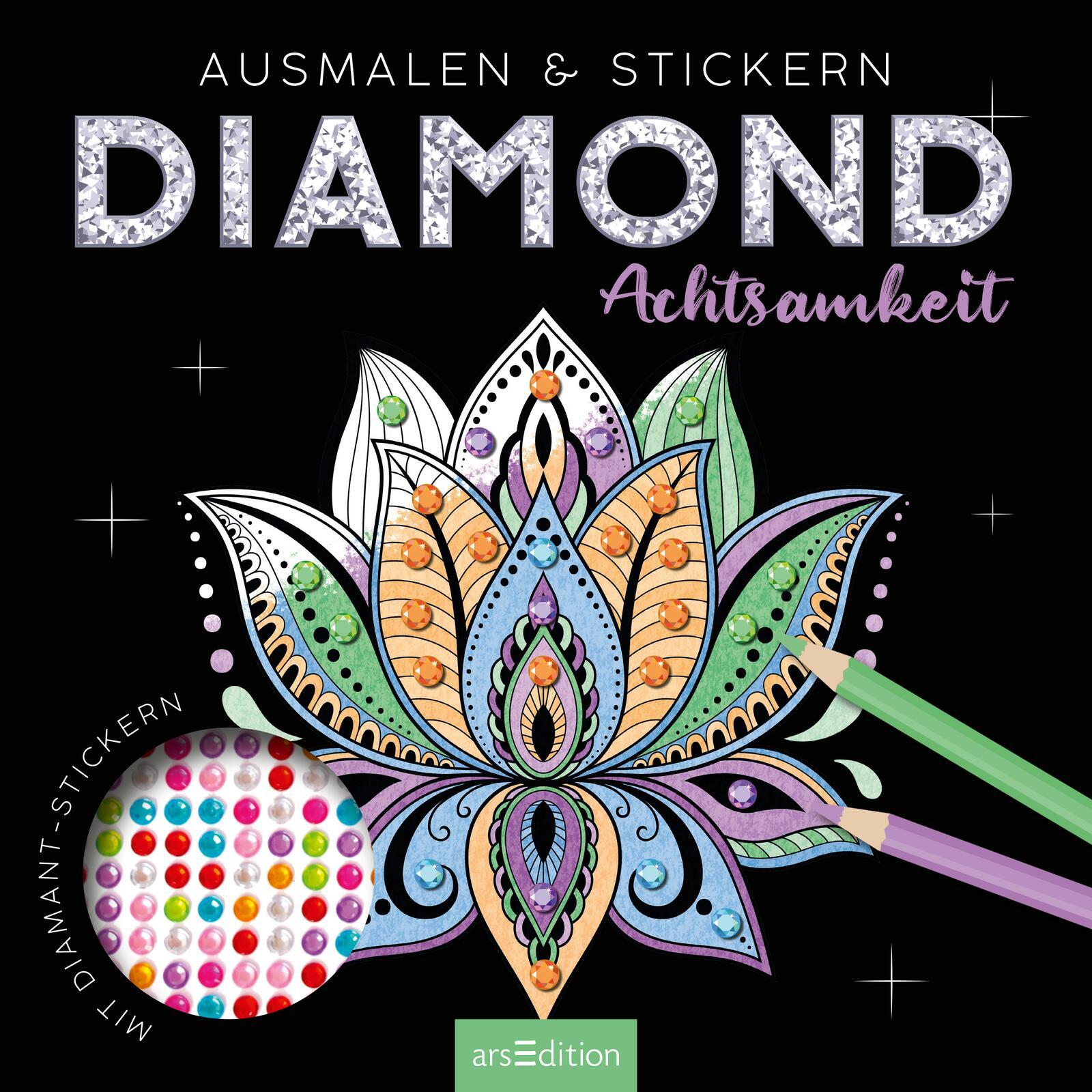 Bild: 4014489136712 | Diamond Achtsamkeit | Ausmalen &amp; Stickern - mit Diamond Dots | Buch