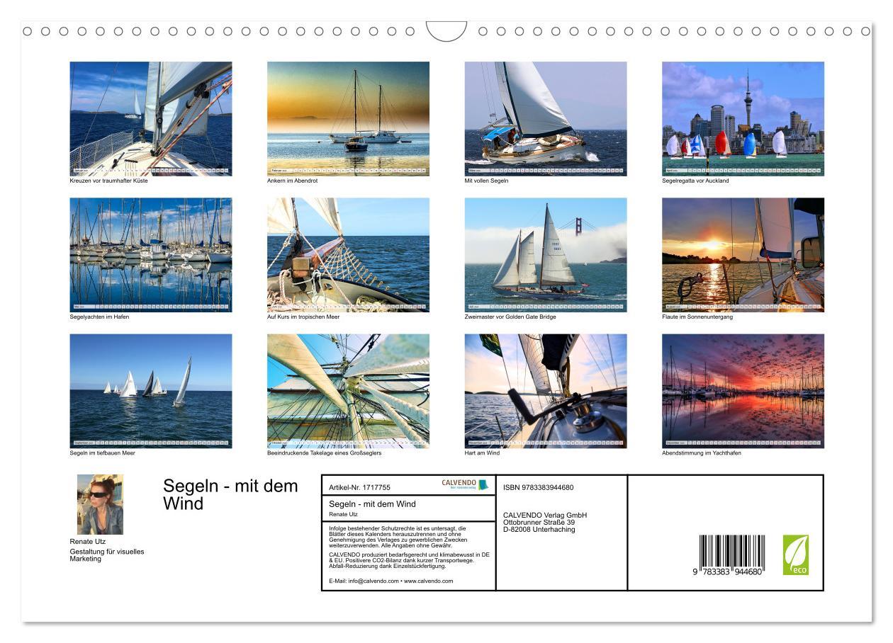 Bild: 9783383944680 | Segeln - mit dem Wind (Wandkalender 2025 DIN A3 quer), CALVENDO...