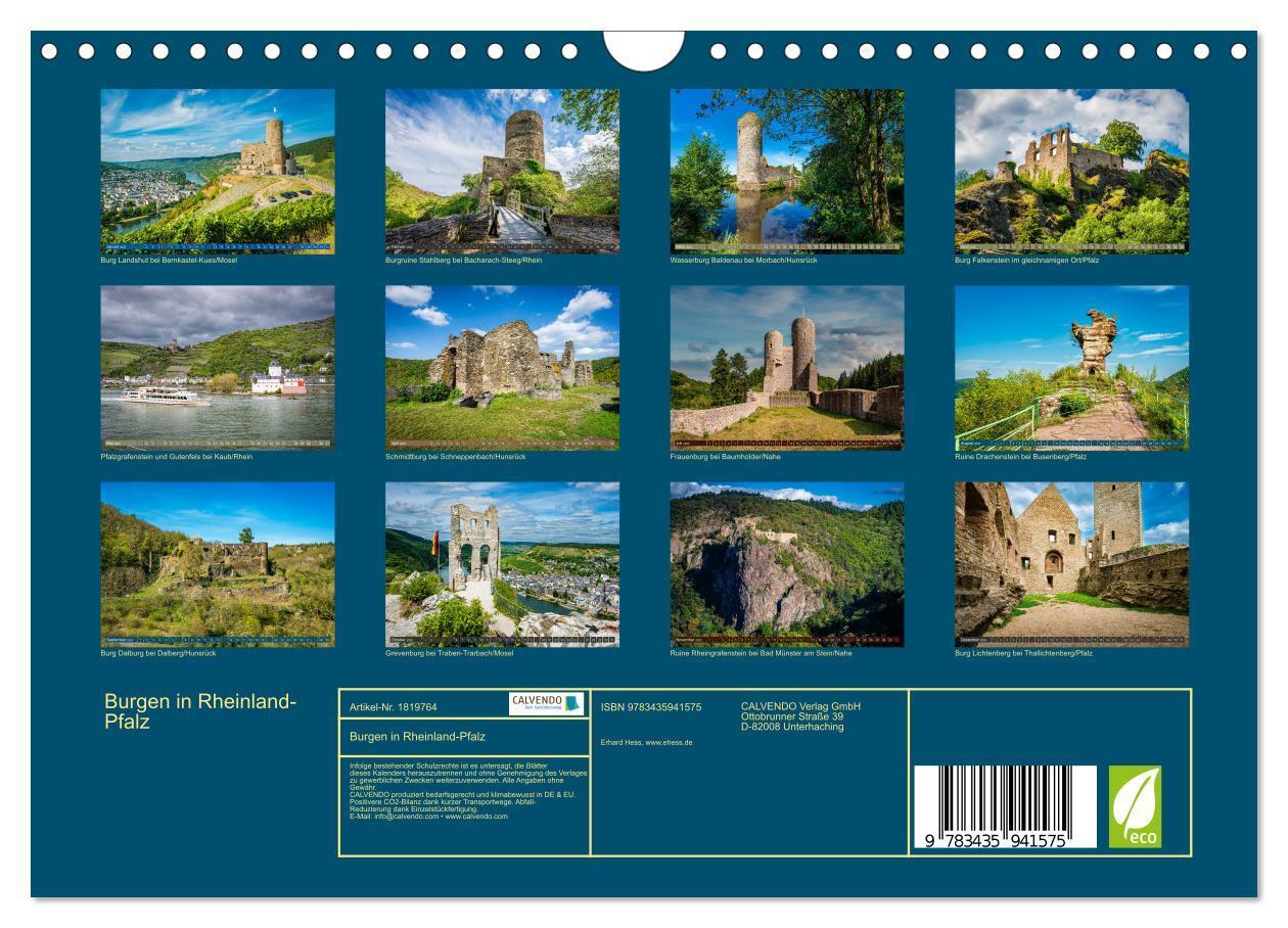 Bild: 9783435941575 | Burgen in Rheinland-Pfalz (Wandkalender 2025 DIN A4 quer), CALVENDO...