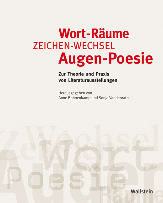 Cover: 9783835307964 | Wort-Räume, Zeichen-Wechsel, Augen-Poesie | Anne Bohnenkamp (u. a.)