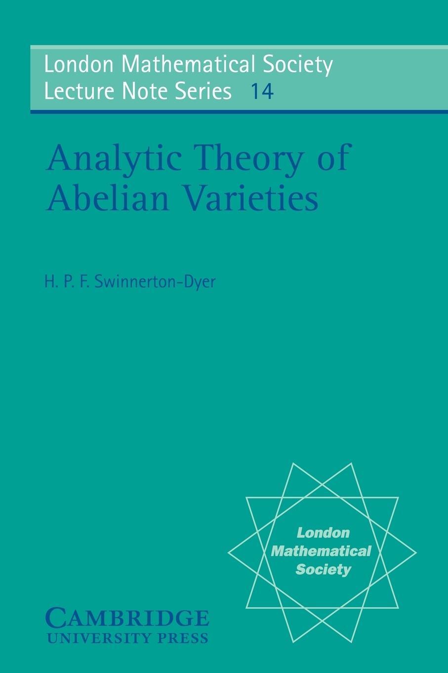 Cover: 9780521205269 | Analytic Theory of Abelian Varieties | H. P. F. Swinnerton-Dyer | Buch