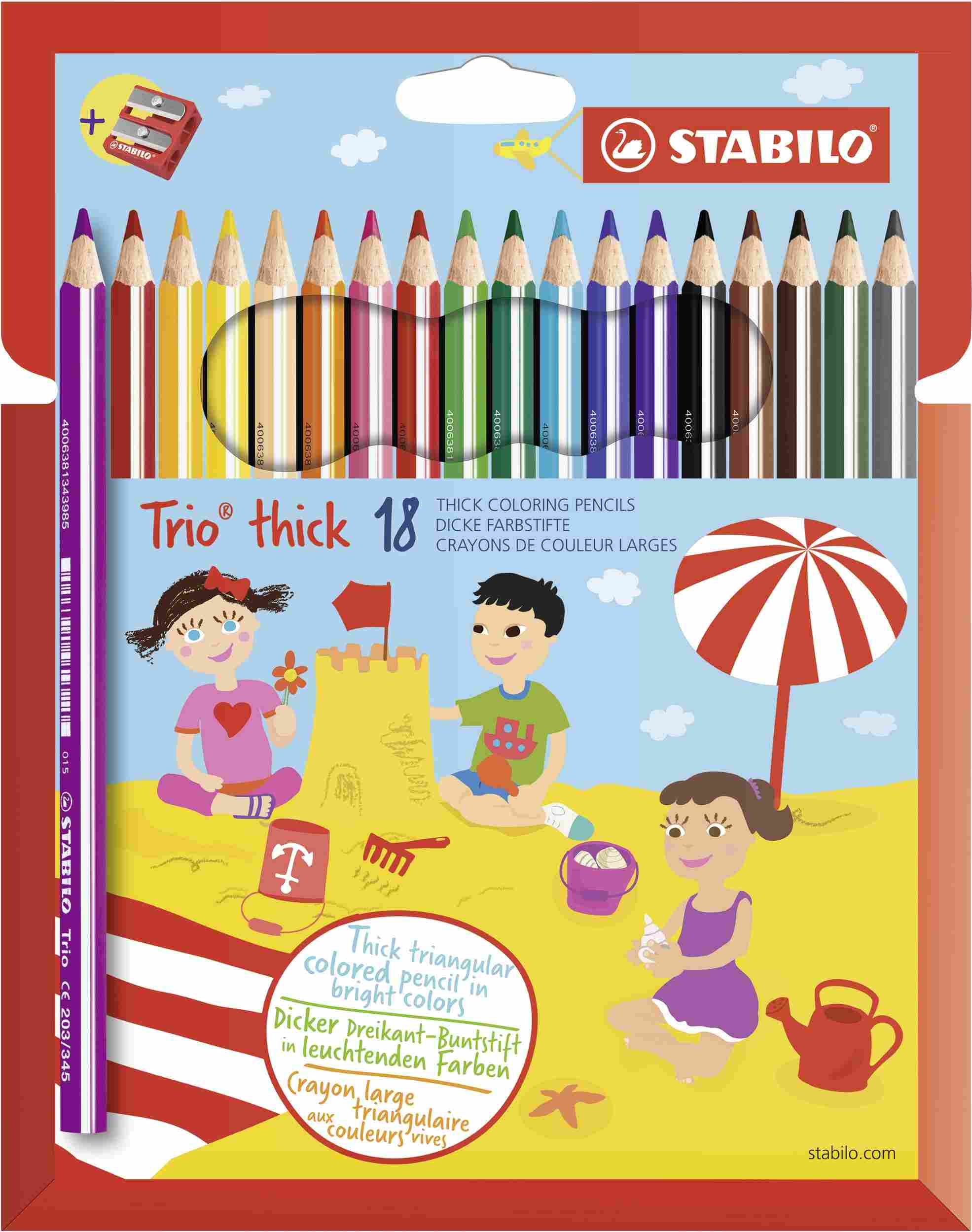 Cover: 4006381357784 | STABILO Trio thick dick 18er mit Spitzer | Deutsch | 2019