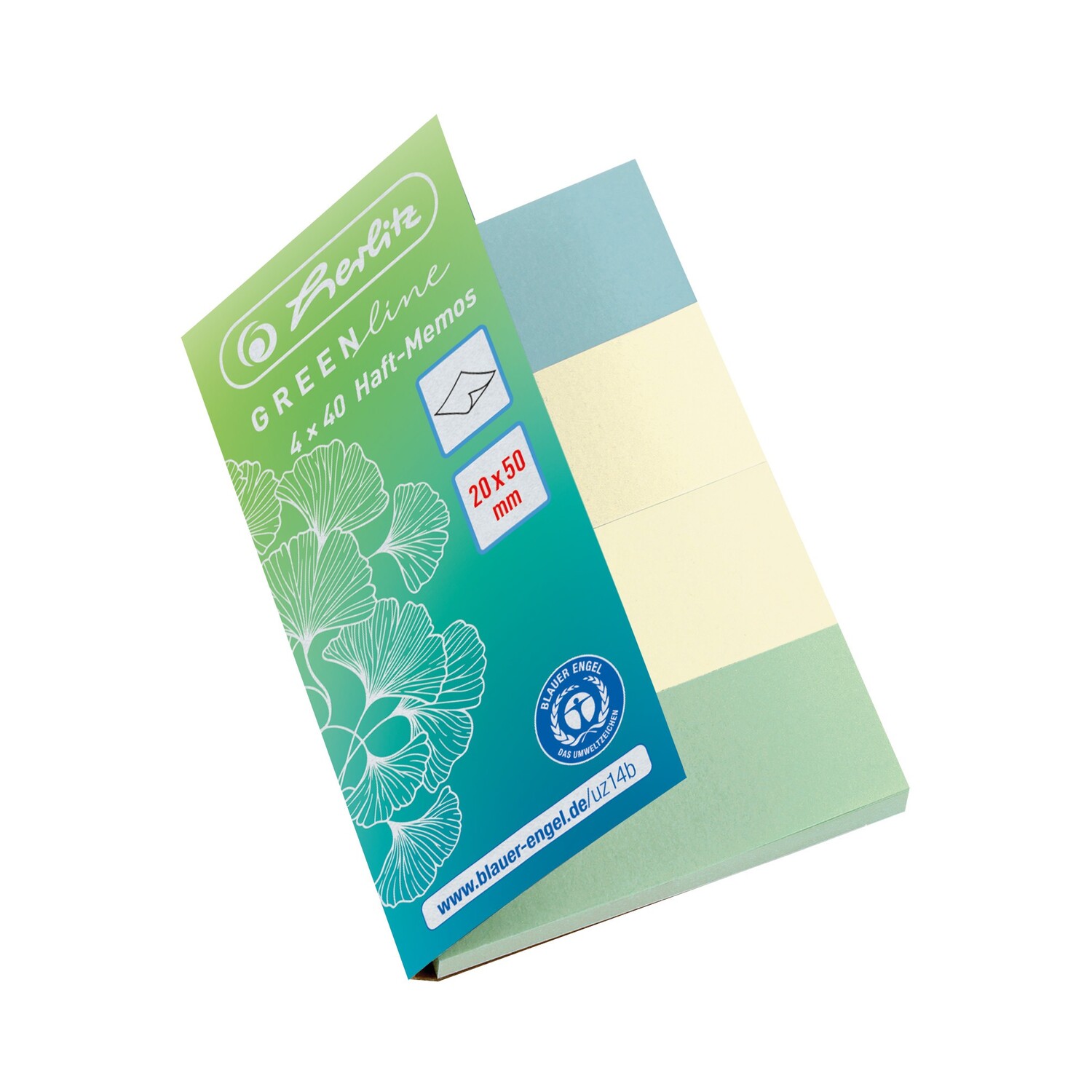 Cover: 4008110259291 | Herlitz Haft-Memos GREENline 20x50 mm 4x40 Stück | Herlitz GREENline