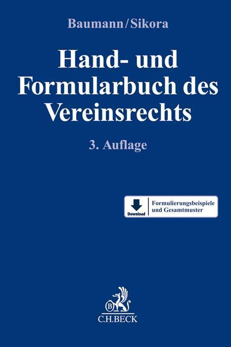 Cover: 9783406771354 | Hand- und Formularbuch des Vereinsrechts | Thomas Baumann (u. a.)
