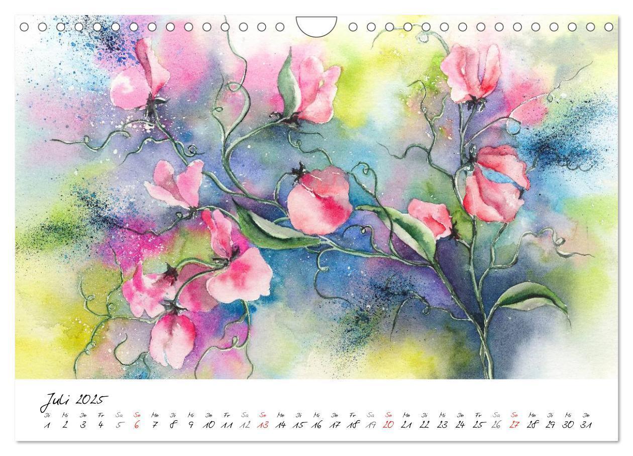 Bild: 9783435502851 | Blumen Blüten Aquarelle (Wandkalender 2025 DIN A4 quer), CALVENDO...