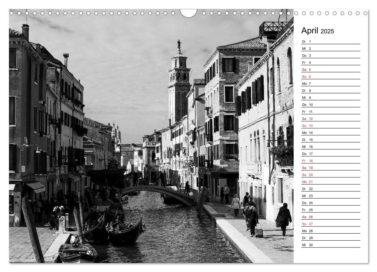 Bild: 9783435532735 | Venedig schwarz-weiß (Wandkalender 2025 DIN A3 quer), CALVENDO...