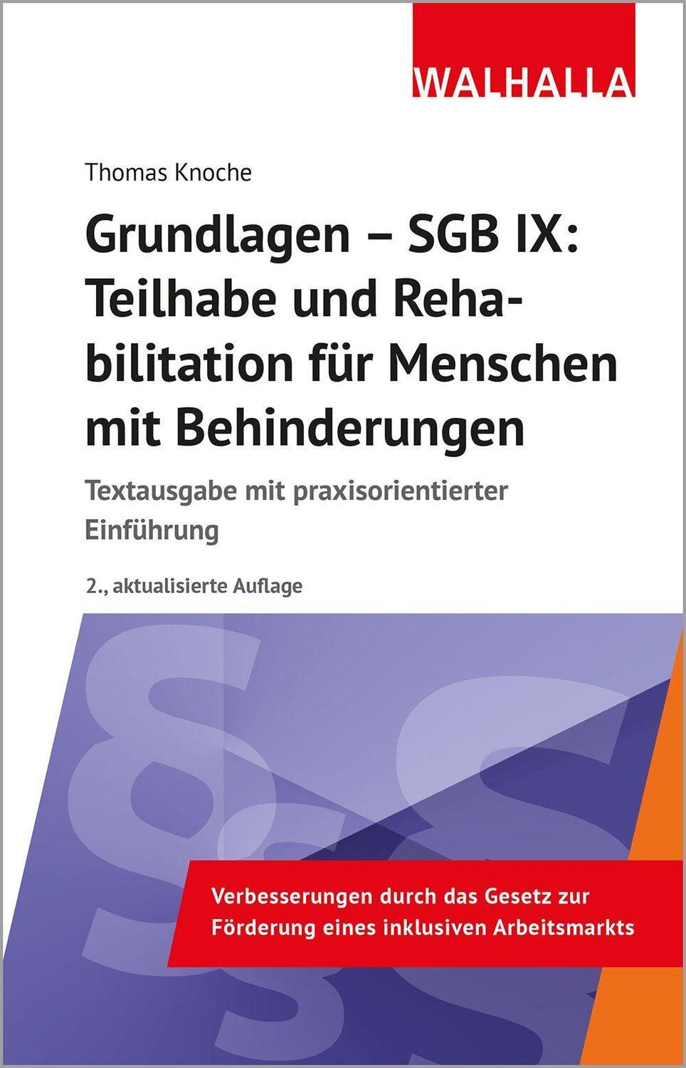 Cover: 9783802972430 | Grundlagen - SGB IX: Teilhabe und Rehabilitation von Menschen mit...