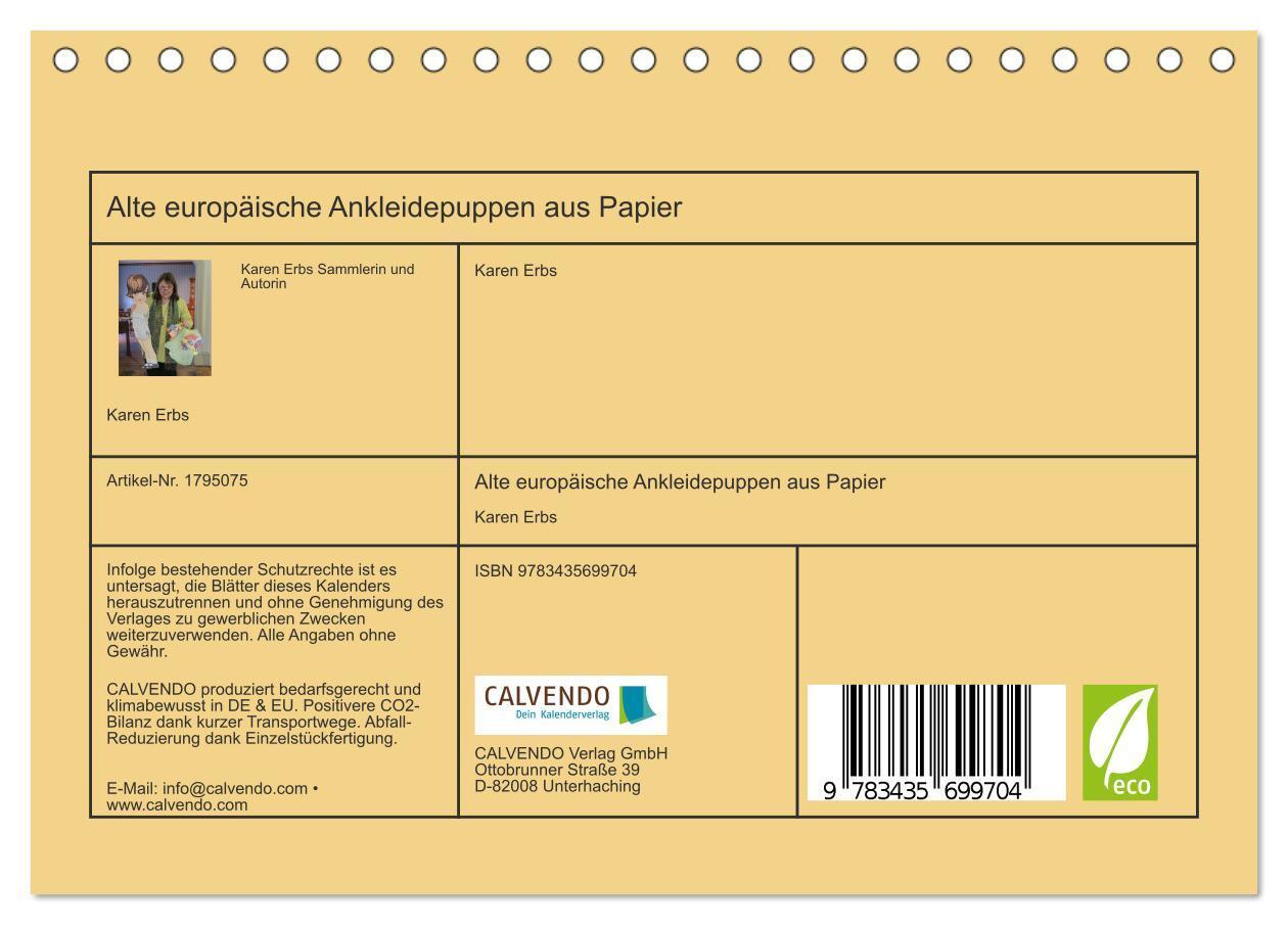 Bild: 9783435699704 | Alte europäische Ankleidepuppen aus Papier (Tischkalender 2025 DIN...