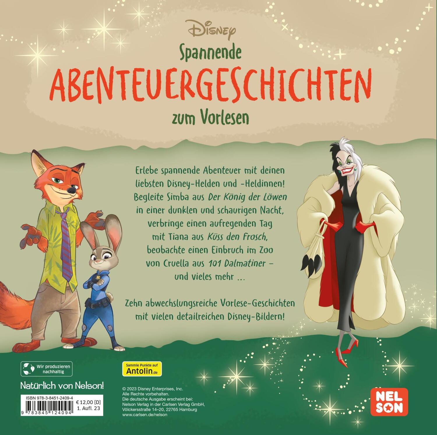 Rückseite: 9783845124094 | Disney: Spannende Abenteuer-Geschichten zum Vorlesen | Buch | Deutsch
