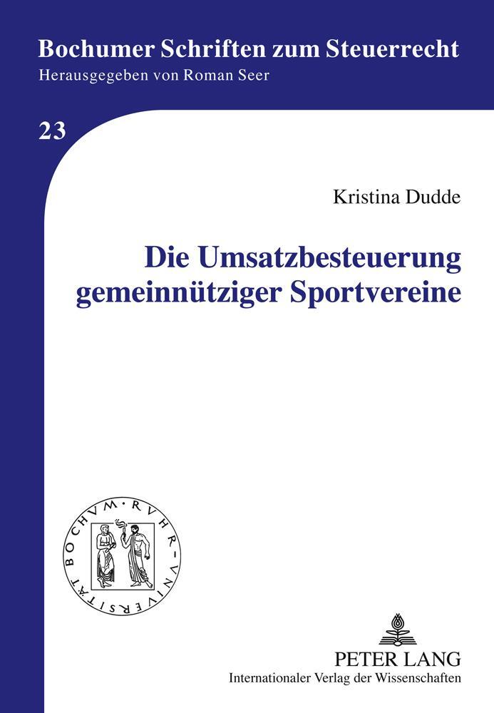 Cover: 9783631614211 | Die Umsatzbesteuerung gemeinnütziger Sportvereine | Kristina Dudde