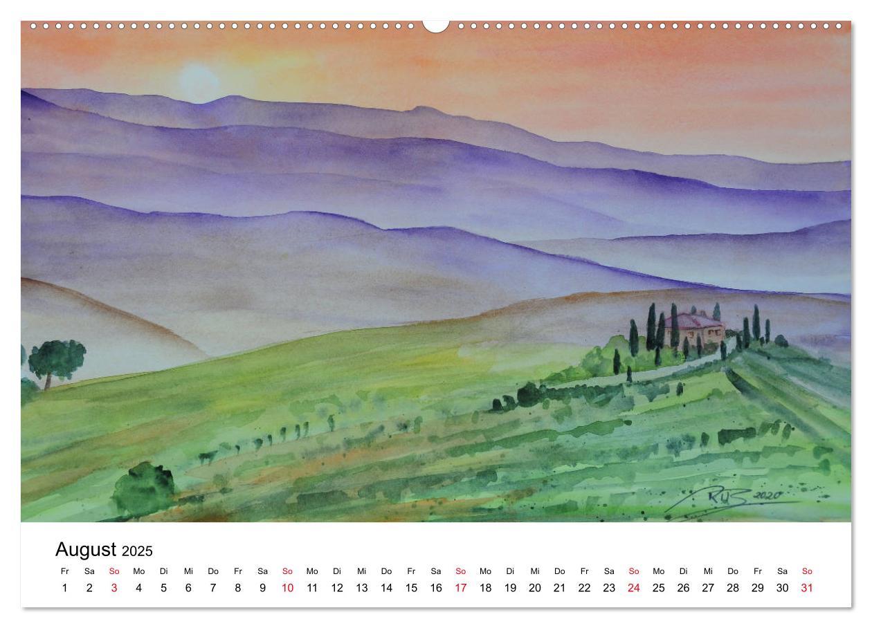 Bild: 9783435428229 | Landschafts-Aquarelle 2025 Roswita Ilona Baumann (Wandkalender 2025...