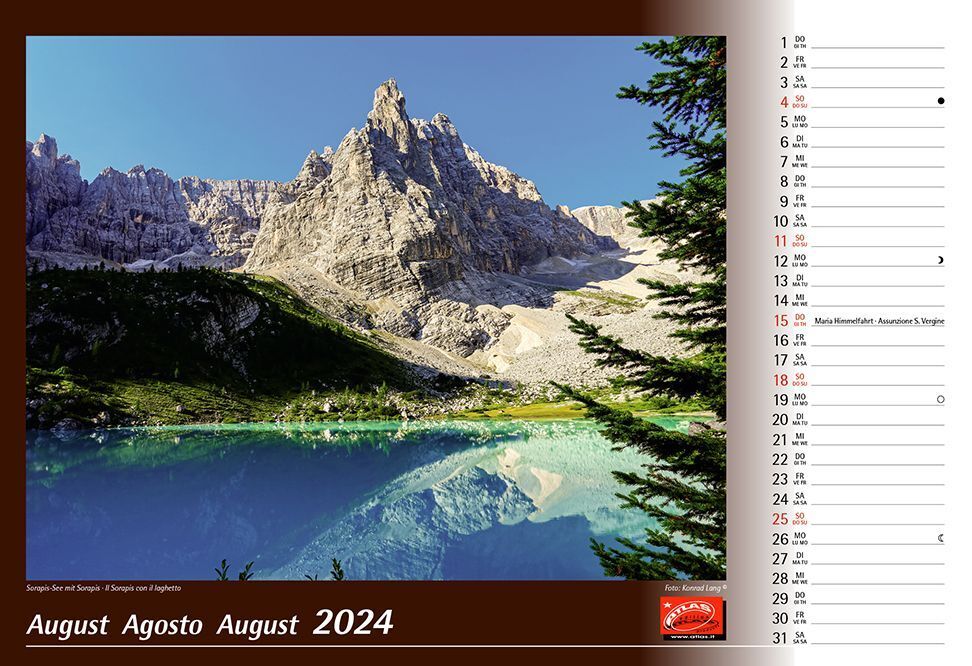 Bild: 9788887531404 | Dolomiten 2024 | Kalender | 2024 | Atlas Kalender | EAN 9788887531404