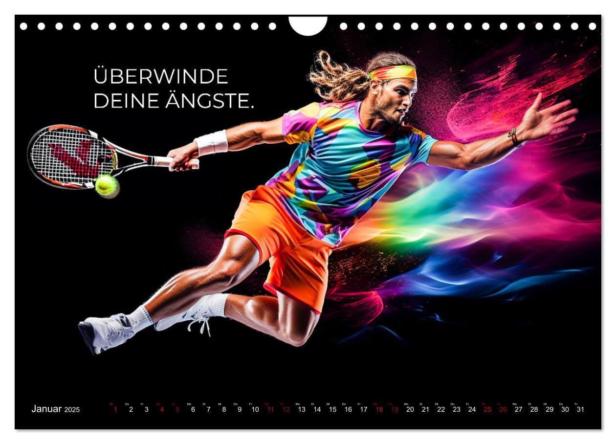 Bild: 9783383850400 | Tennis und Motivation (Wandkalender 2025 DIN A4 quer), CALVENDO...