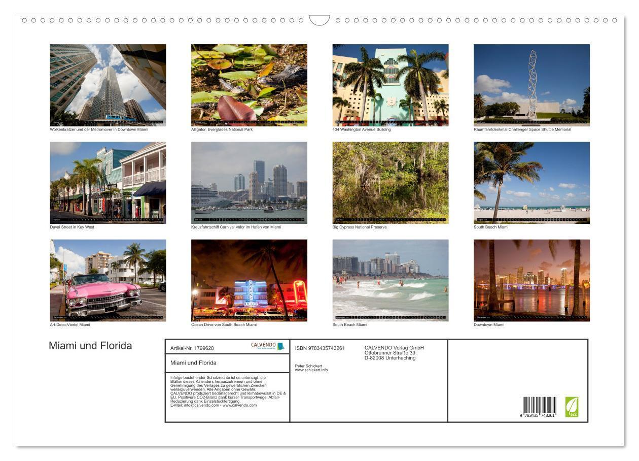 Bild: 9783435743261 | Miami und Florida (Wandkalender 2025 DIN A2 quer), CALVENDO...