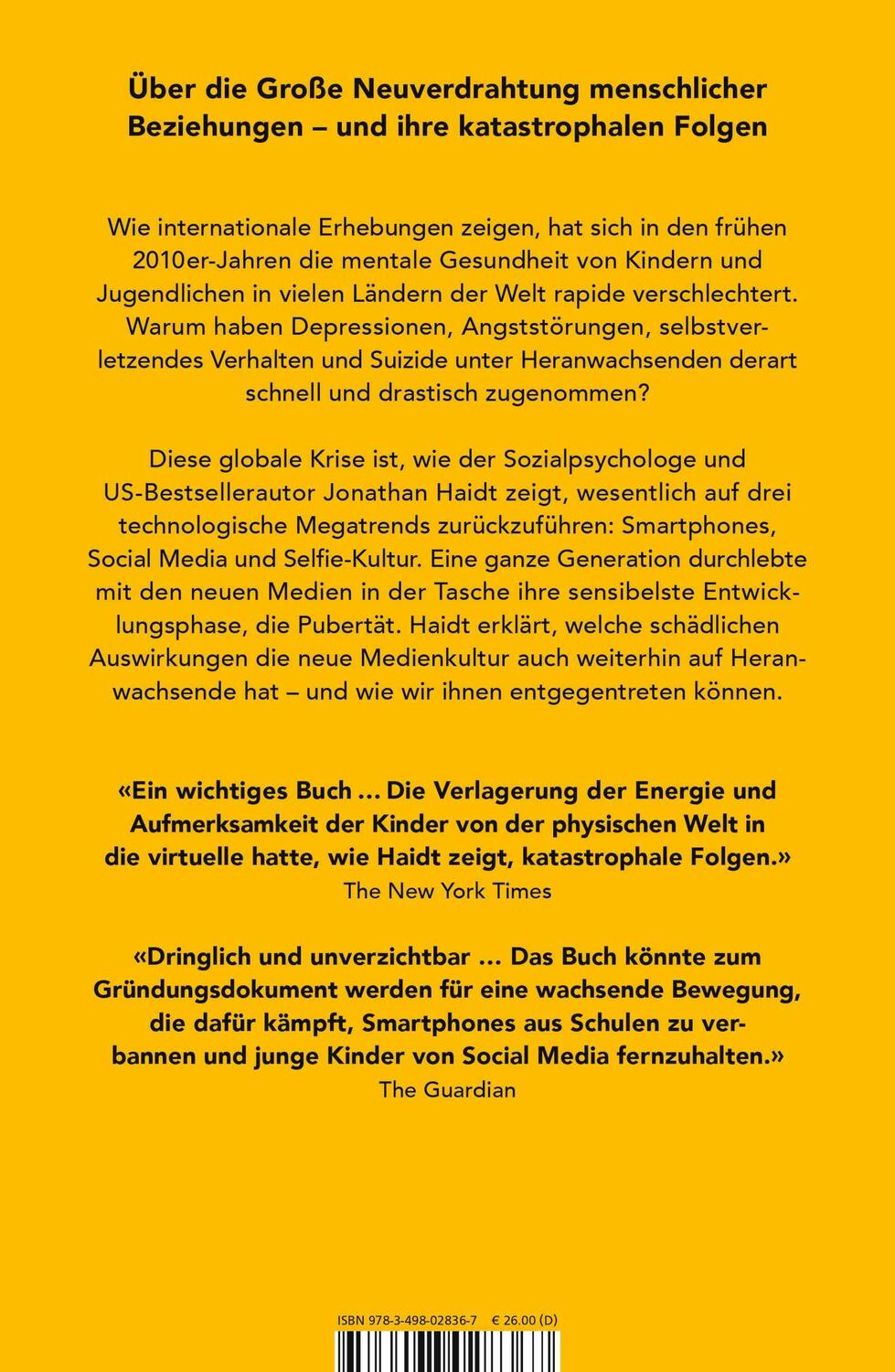 Rückseite: 9783498028367 | Generation Angst | Jonathan Haidt | Buch | 448 S. | Deutsch | 2024