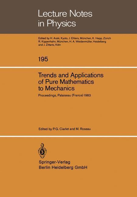 Cover: 9783540129165 | Trends and Applications of Pure Mathematics to Mechanics | Taschenbuch