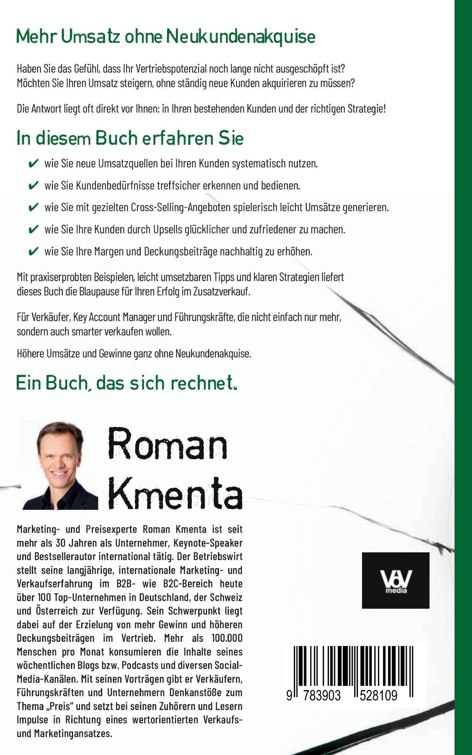 Rückseite: 9783903528109 | Upselling, Cross-Selling-Zusatzverkauf | Roman Kmenta | Taschenbuch