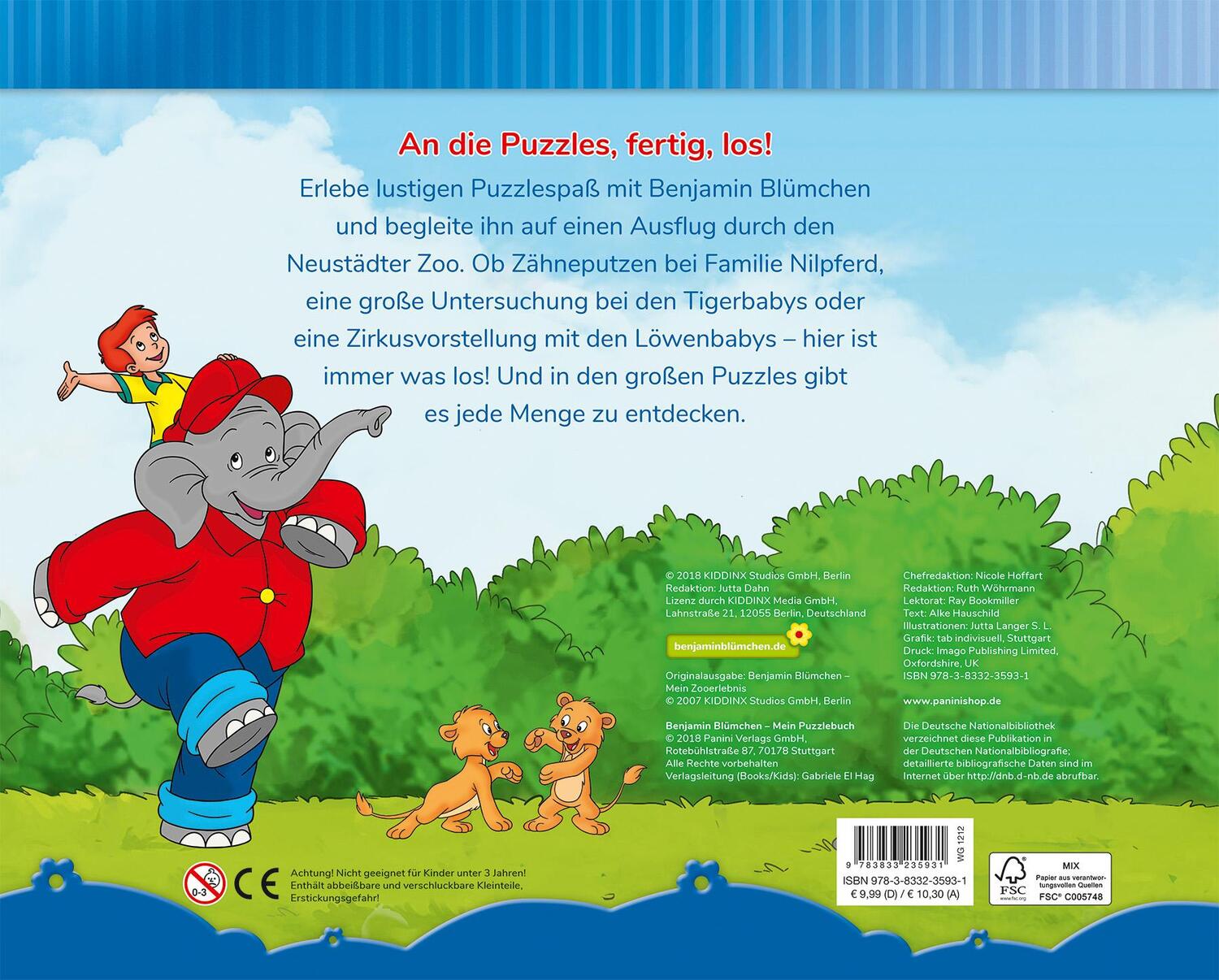 Rückseite: 9783833235931 | Benjamin Blümchen: Mein Puzzlebuch | Mit 3 spannenden Geschichten