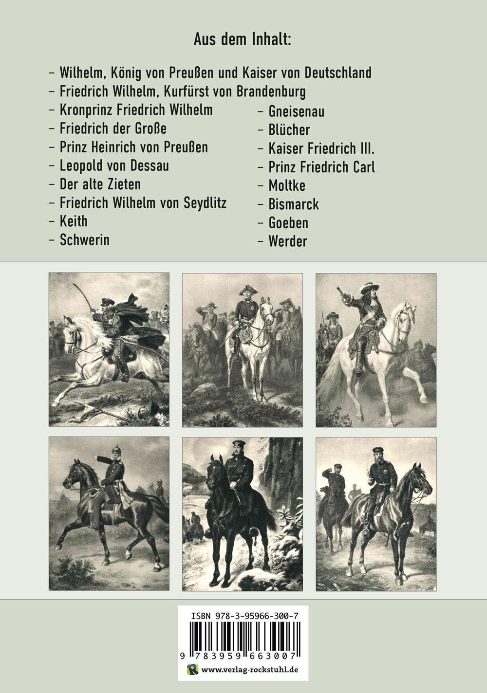Rückseite: 9783959663007 | Preußische Generäle | Mit 17 Bildern von Wilhelm Camphausen | Fontane