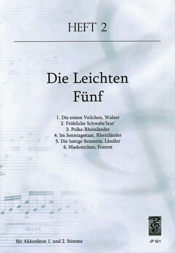 Cover: 9790201405216 | Die leichten Fünf Band 2 für Akkordeon | Josef Preissler Musikverlag