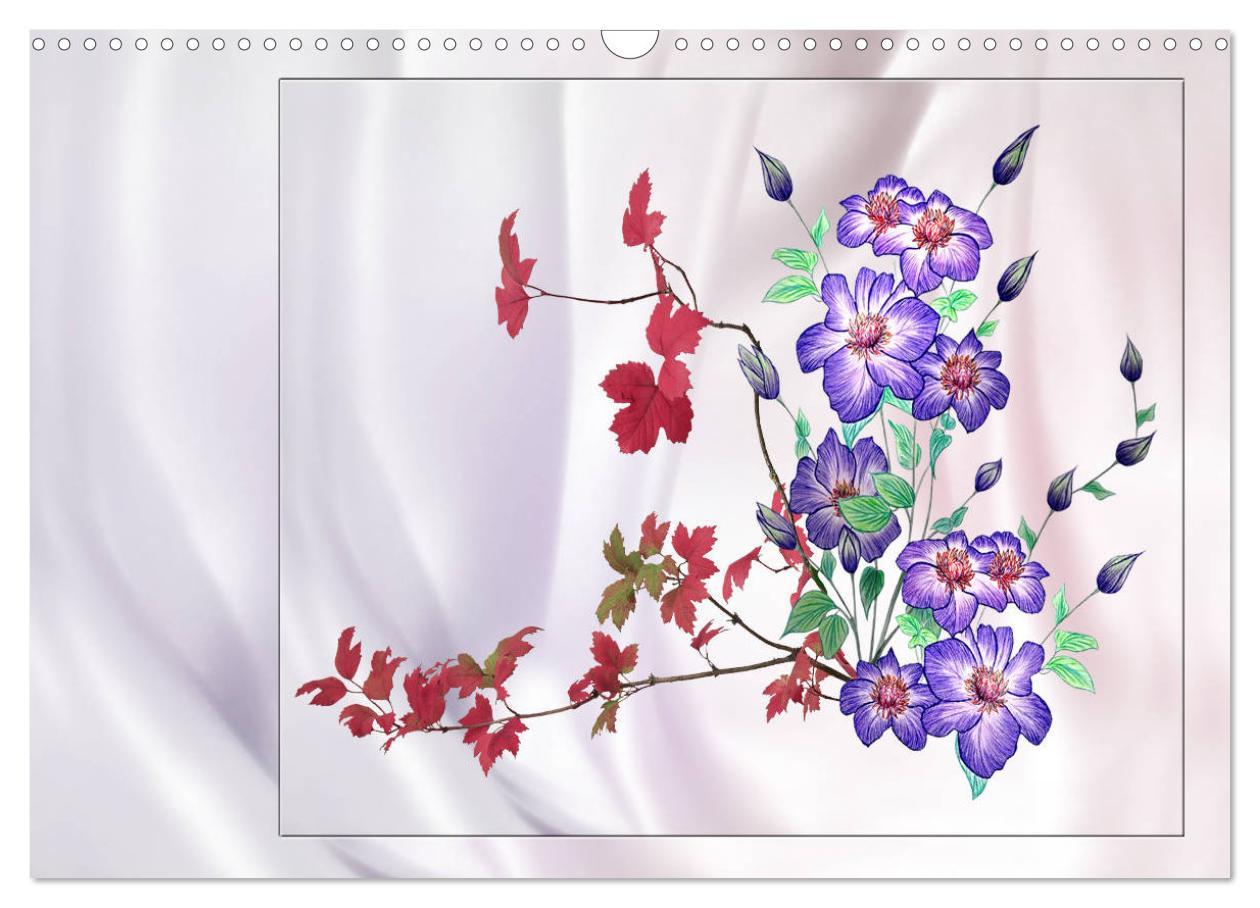 Bild: 9783435554164 | Blumen-Zeichnungen (Wandkalender 2025 DIN A3 quer), CALVENDO...