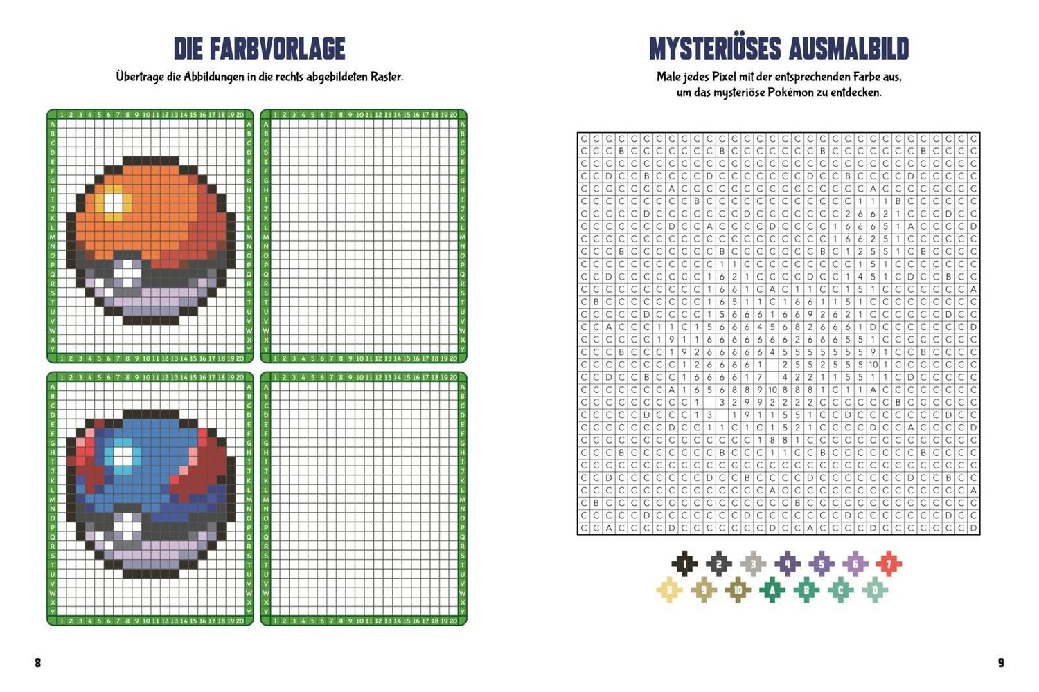 Bild: 9783845126296 | Pokémon Activity-Buch: Mein Pixel-Malbuch | Mit farbigen Vorlagen