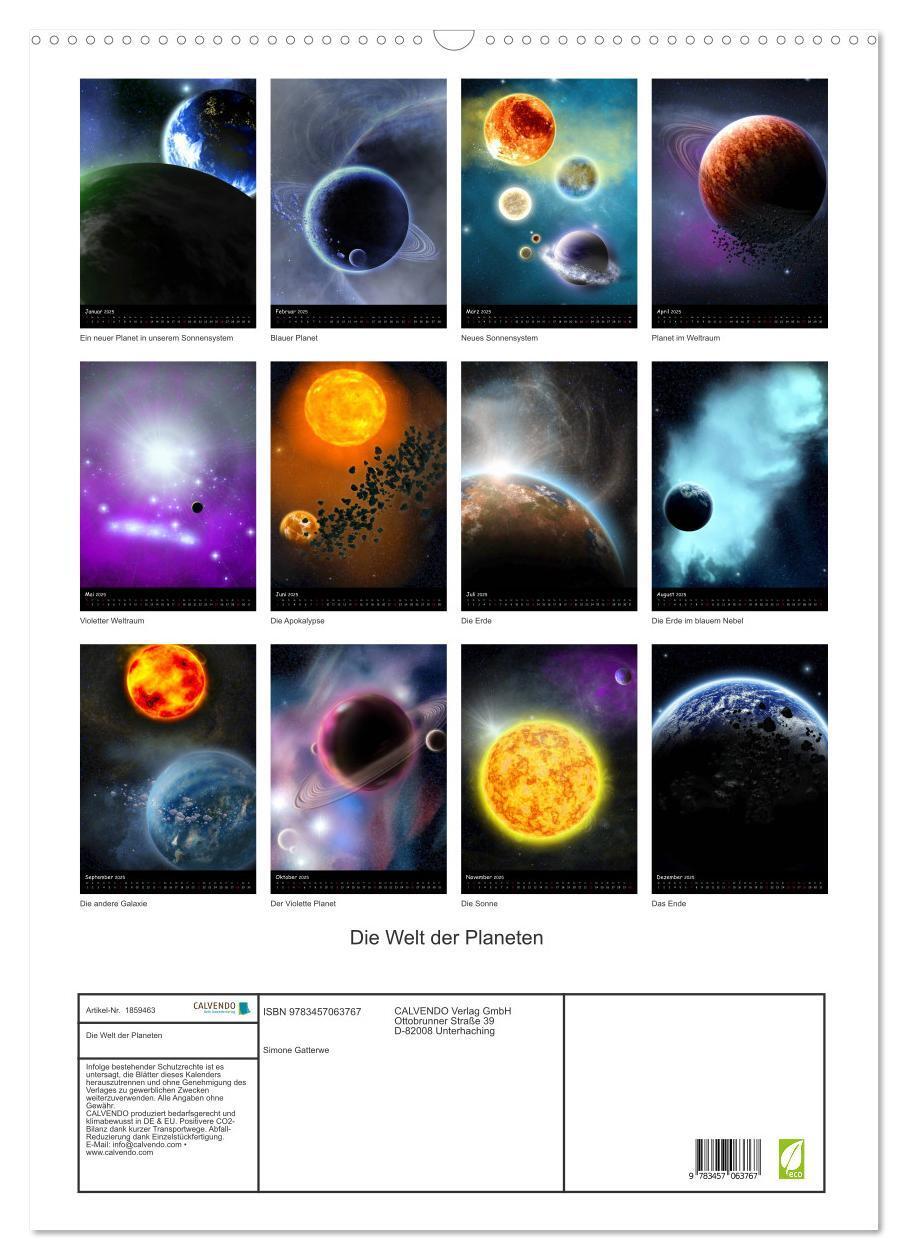 Bild: 9783457063767 | Die Welt der Planeten (Wandkalender 2025 DIN A2 hoch), CALVENDO...