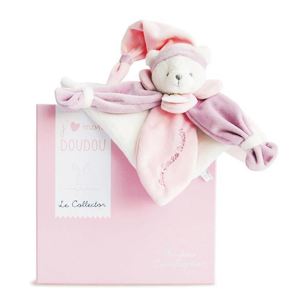 Cover: 3700335229202 | Schmusetuch Bär, rosa 24cm | J'aime mon doudou | 8902920 | DOUDOU