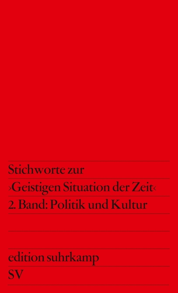 Cover: 9783518110003 | Stichworte zur 'Geistigen Situation der Zeit', in 2 Bdn. | Habermas