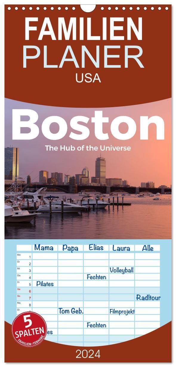 Cover: 9783675723979 | Familienplaner 2024 - Boston - The Hub of the Universe mit 5...