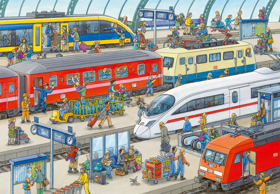 Bild: 4005556091911 | Ravensburger Kinderpuzzle - 09191 Trubel am Bahnhof - Puzzle für...