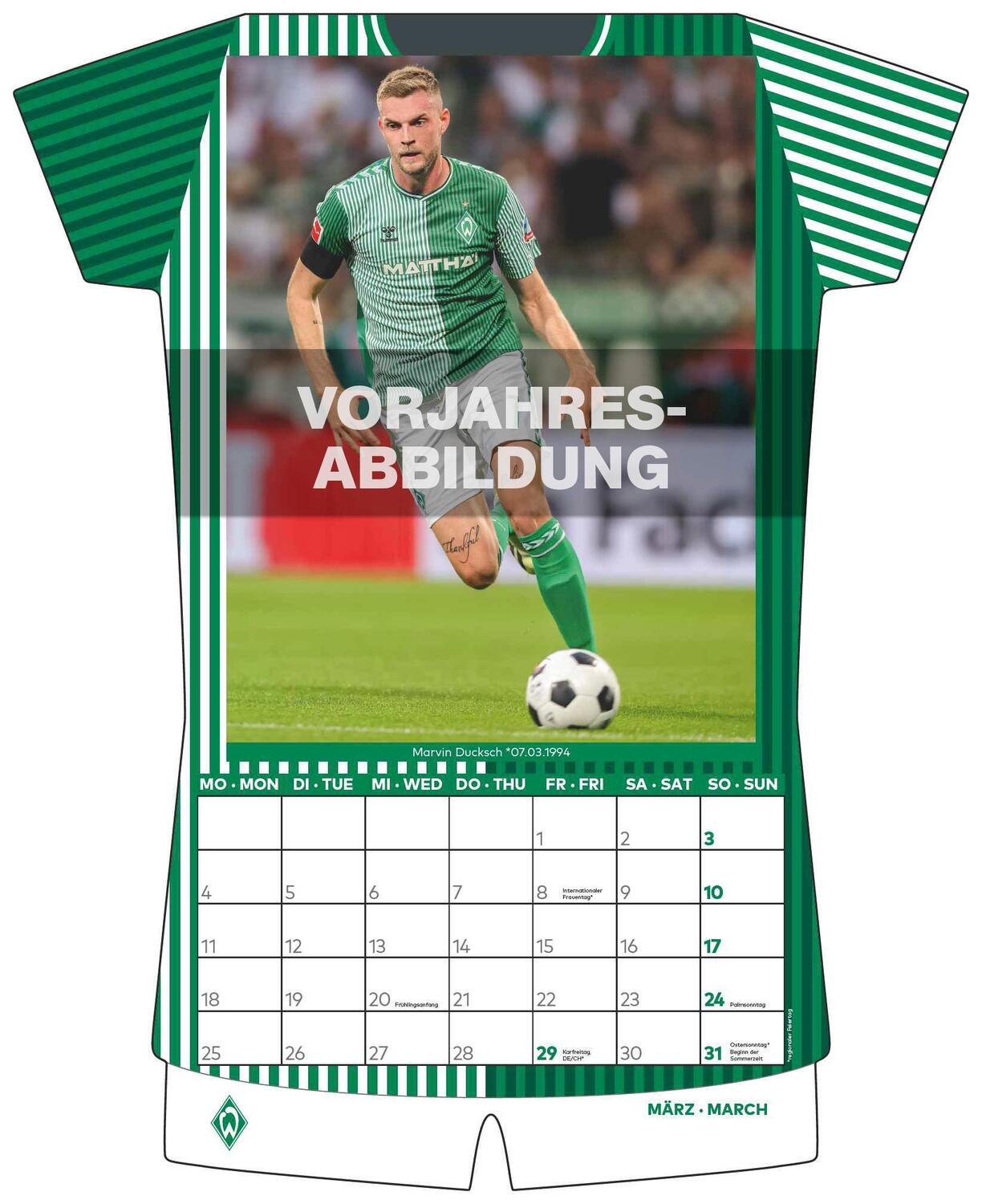 Bild: 4002725994509 | Werder Bremen 2025 - Trikotkalender - Fan-Kalender -...