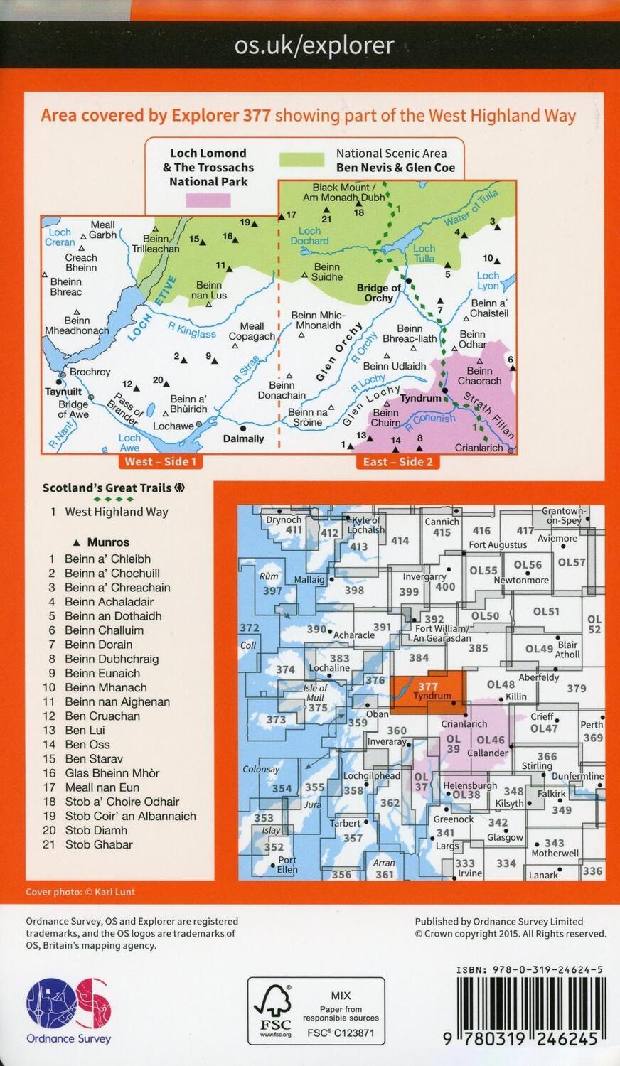 Bild: 9780319246245 | Loch Etive and Glen Orchy | Ordnance Survey | (Land-)Karte | Englisch