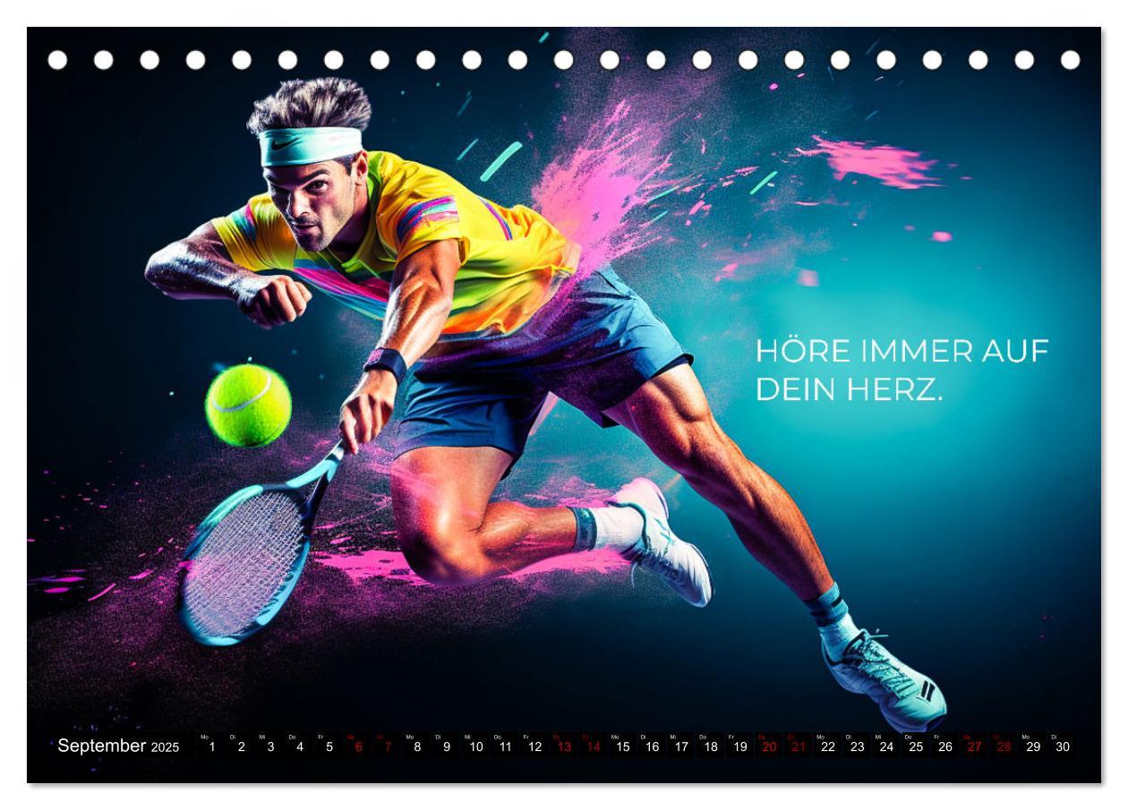 Bild: 9783383874307 | Tennis und Motivation (Tischkalender 2025 DIN A5 quer), CALVENDO...