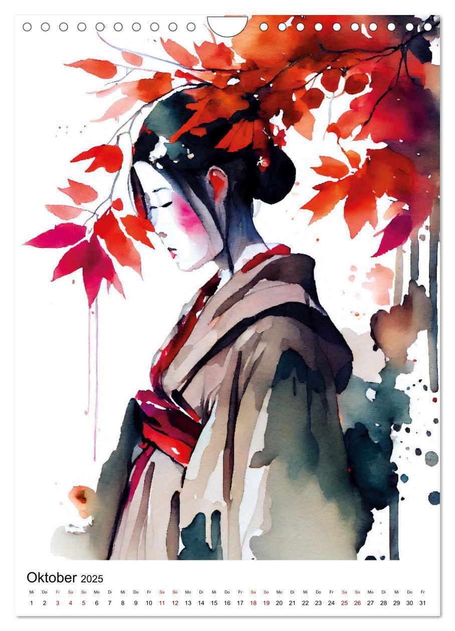 Bild: 9783435885862 | Geisha Aquarelle - Japanische Kulturdamen, Landschaft und Sakura...