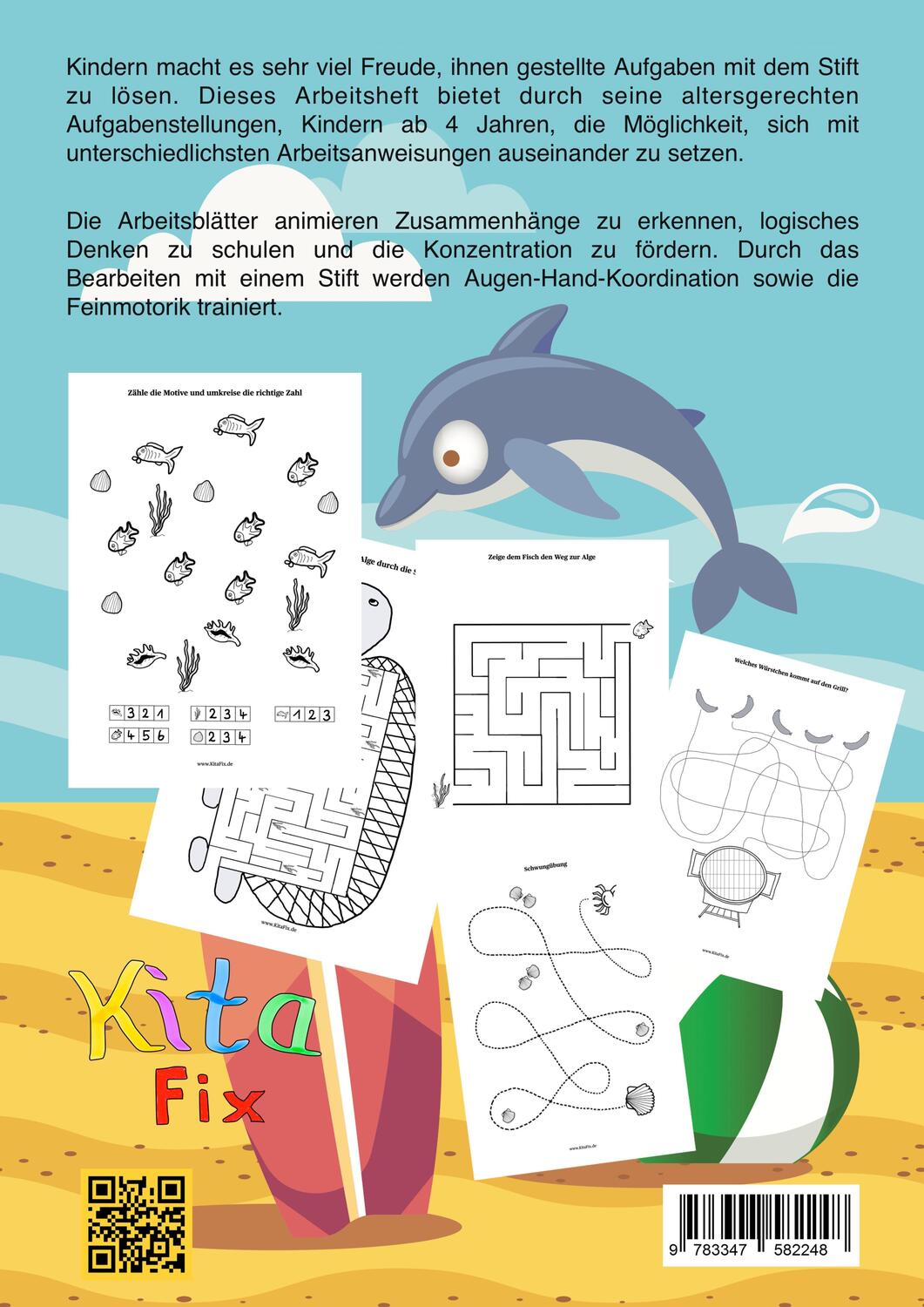 Rückseite: 9783347582248 | KitaFix-Kreativ: Arbeitsblätter Sommer, Sonne, Strand und mehr (50...