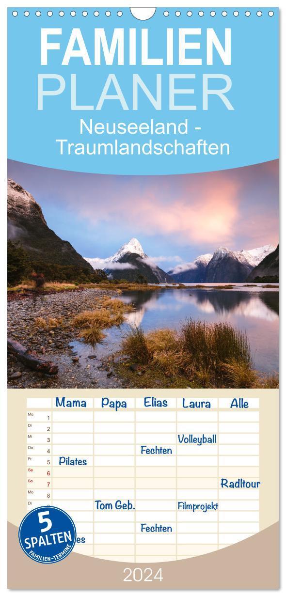 Cover: 9783675496569 | Familienplaner 2024 - Neuseeland - Traumlandschaften aus einem...